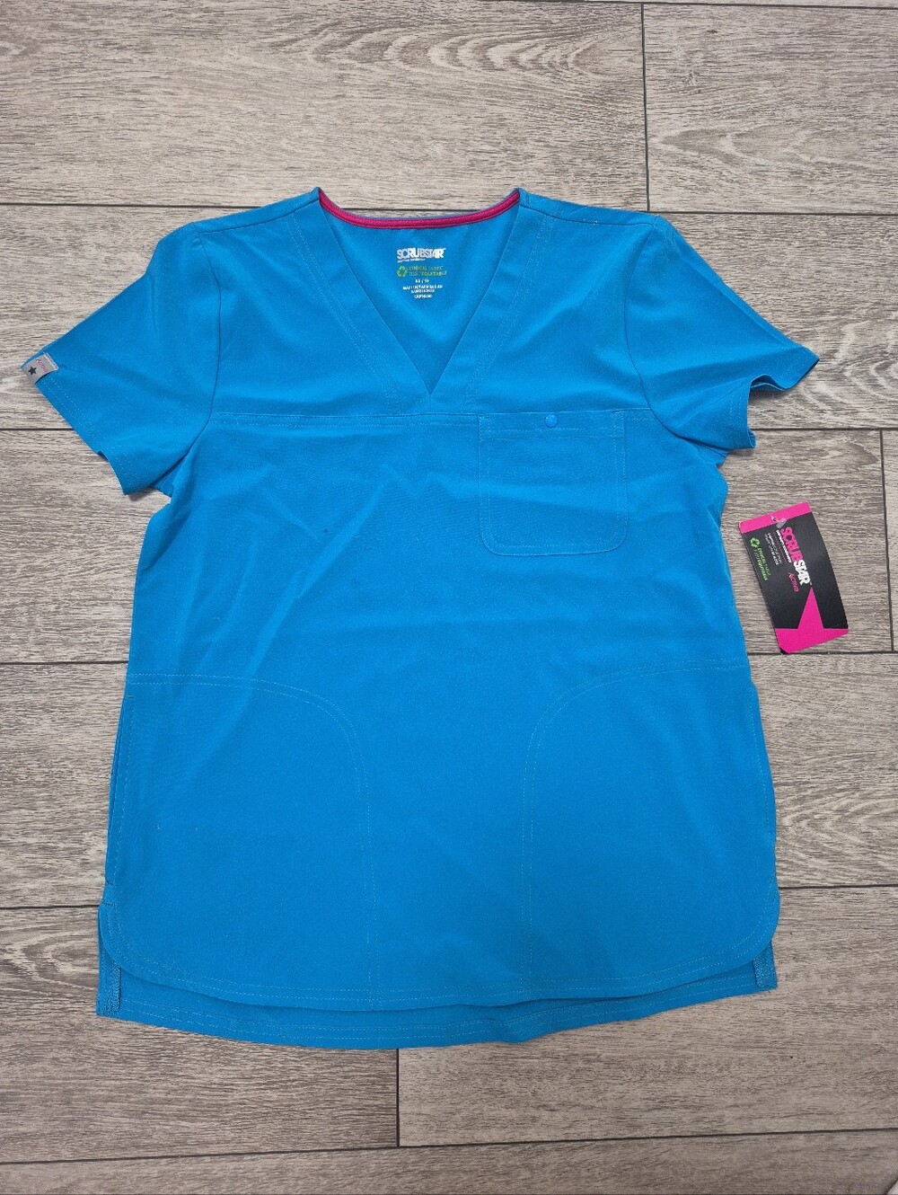 Scrubstar Womens Active 3 Pocket V-Neck 4 Way Stretch Premium Fashion Scrub Top
